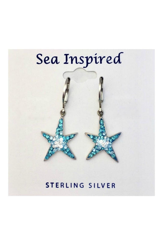 Crystal Starfish Earrings
