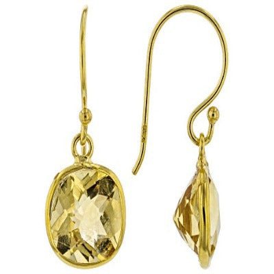 Citrine Cushion Cut Dangle Earrings