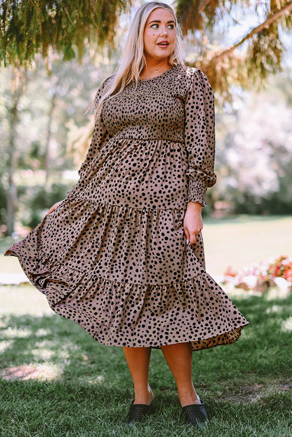 Plus Size Animal Print Smocked Tiered Dress - ONLINE EXCLUSIVE!