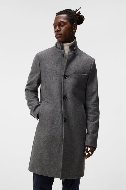J. Lindeberg Holger Melton Mid Grey Melange Coat