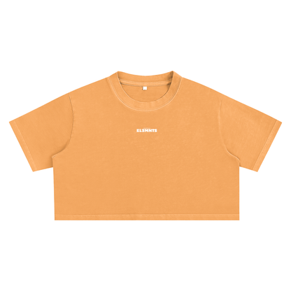 ESSNTIAL ELEMNTS Women's Snow Washed Crop Top Tee