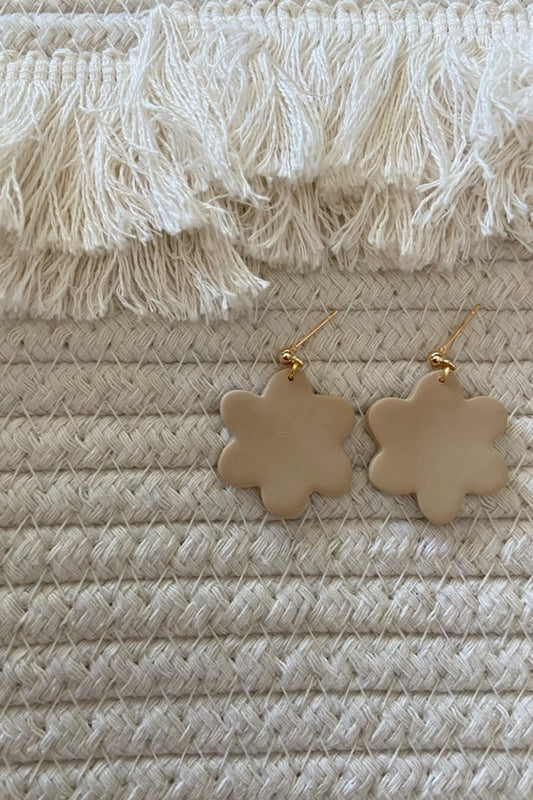 Daisy Tan Flower Dangles by Claybytc