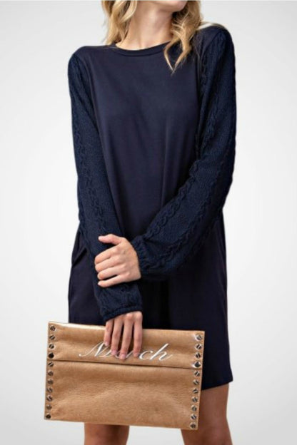 Knit Sweater Sleeve Dress