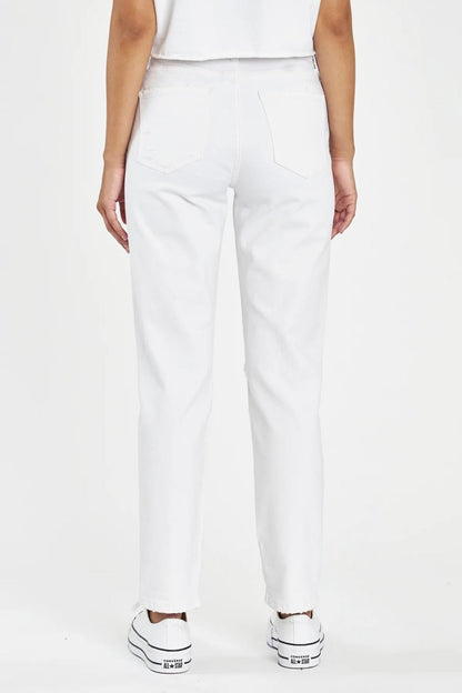 Earth Angel Distressed White Jeans