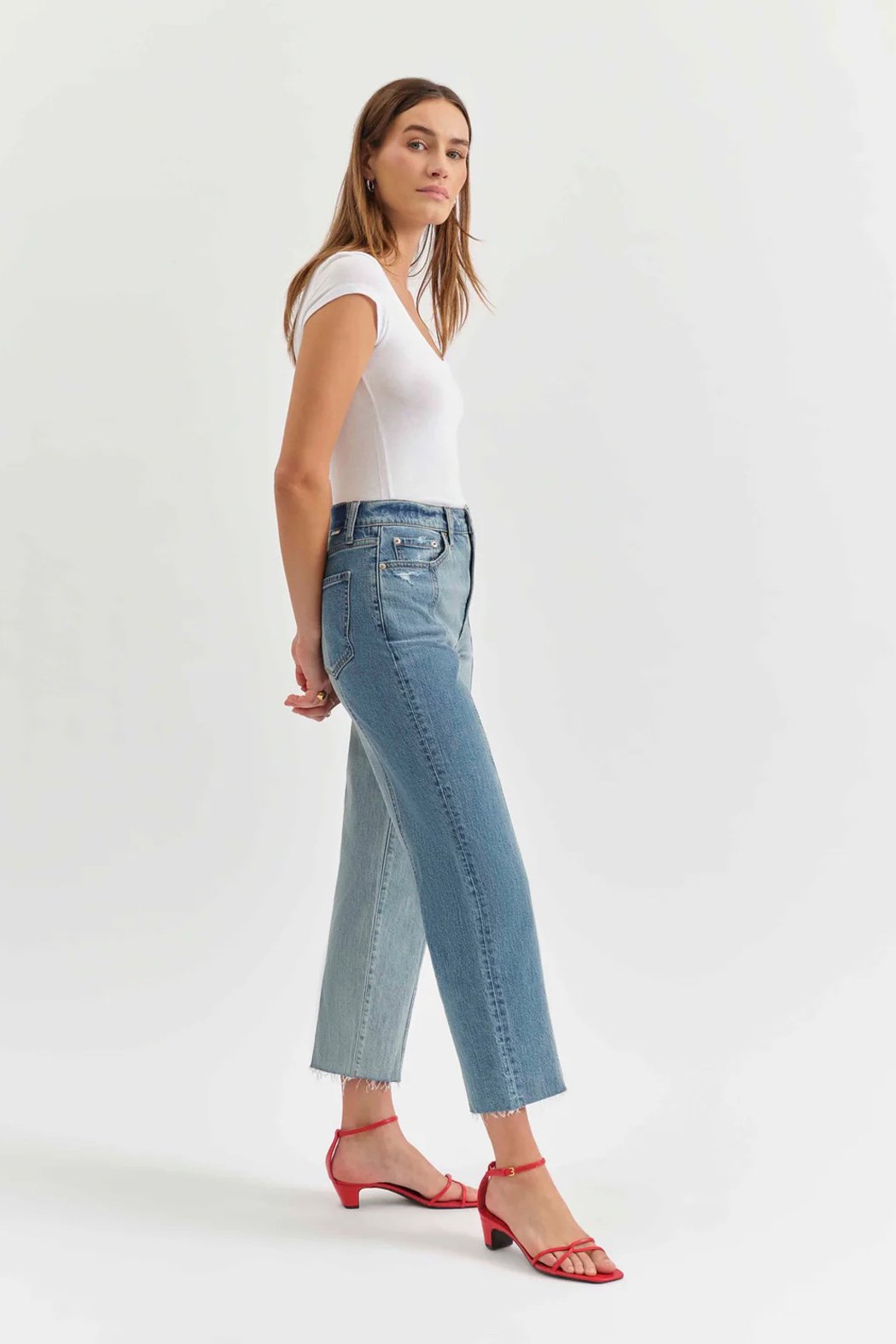 Sundaze Crop Two Tone Jean
