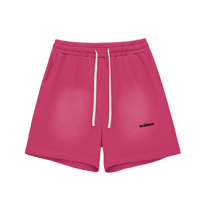 ESSNTIAL ELEMNTS Unisex 350G Sun Fade Raw Edge Shorts