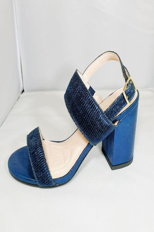 Navy Block Heel