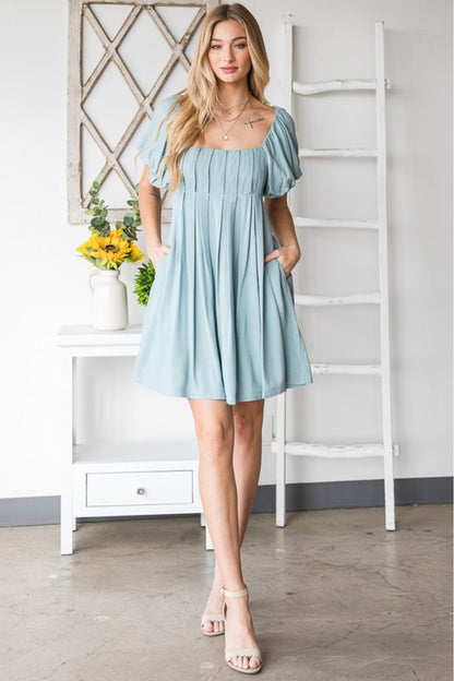 HEYSON London Charm Pin Tuck Flare Dress