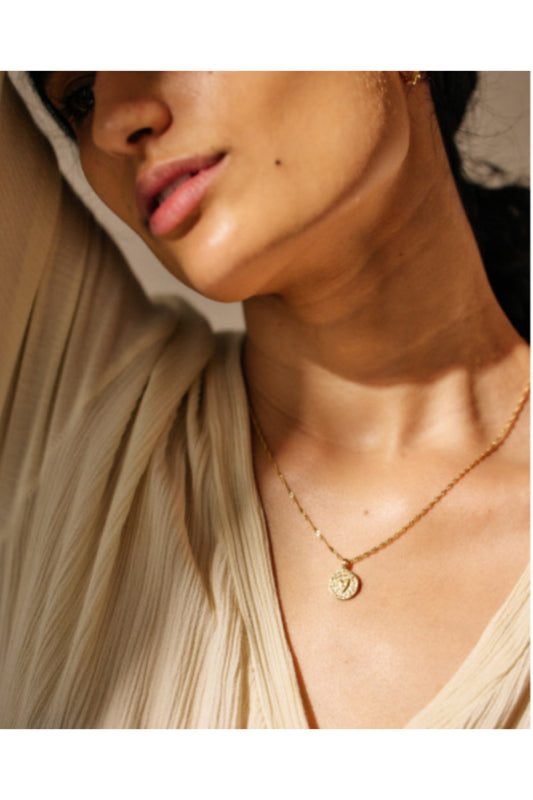 DEMI FINE HEART COIN NECKLACE