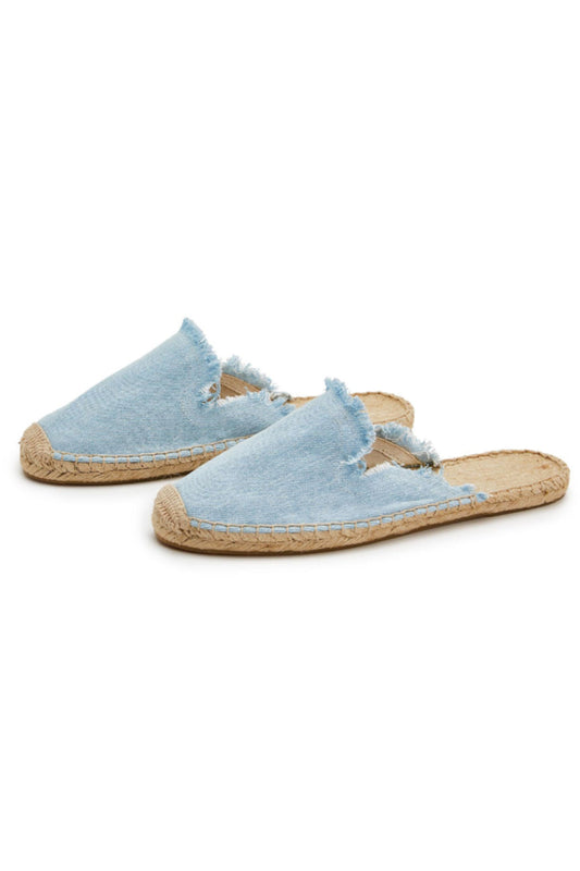 DENIM ESPADRILLE SLIDE