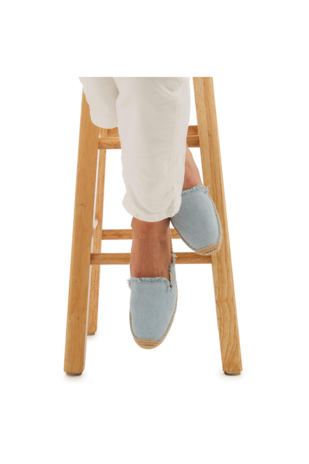 DENIM ESPADRILLE SLIDE