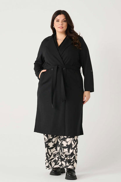 Double Breasted Knit Trench