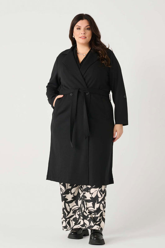 Double Breasted Knit Trench