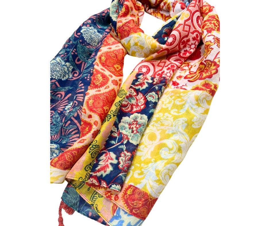 Multicolor Cotton/ Viscose Floral Scarf for women