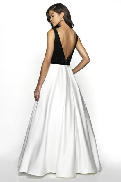 Diamond White & Black Bridal Ballgown