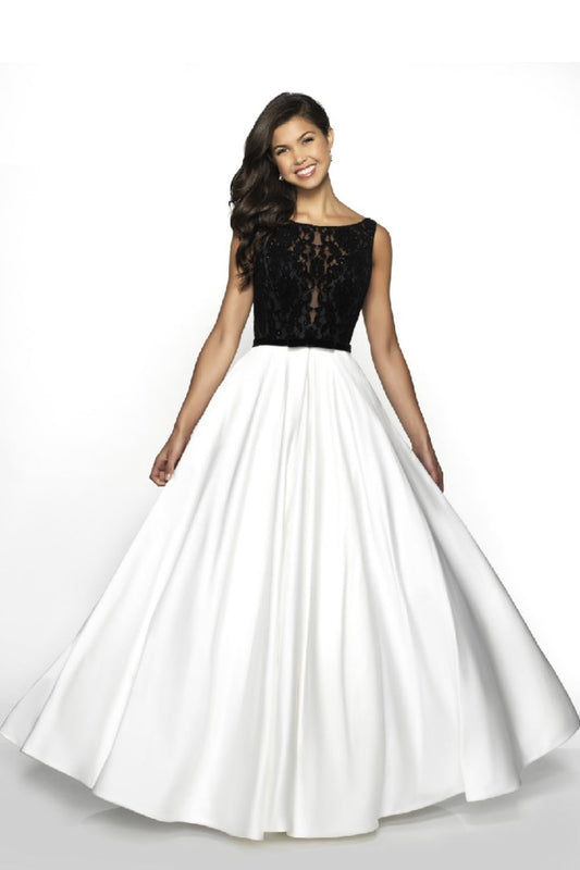 Diamond White & Black Bridal Ballgown