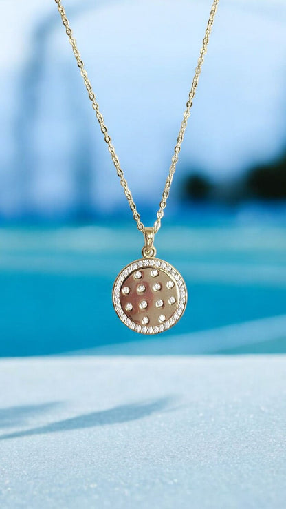 Pickleball Disc-o Ball Necklace Gold