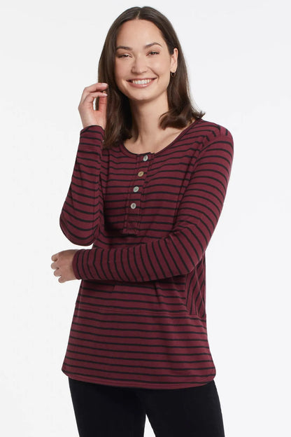 DOLMAN SLEEVE HENLEY TOP