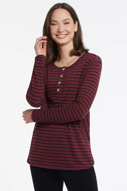 DOLMAN SLEEVE HENLEY TOP