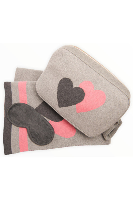 Double Hearts Travel Pouch Set