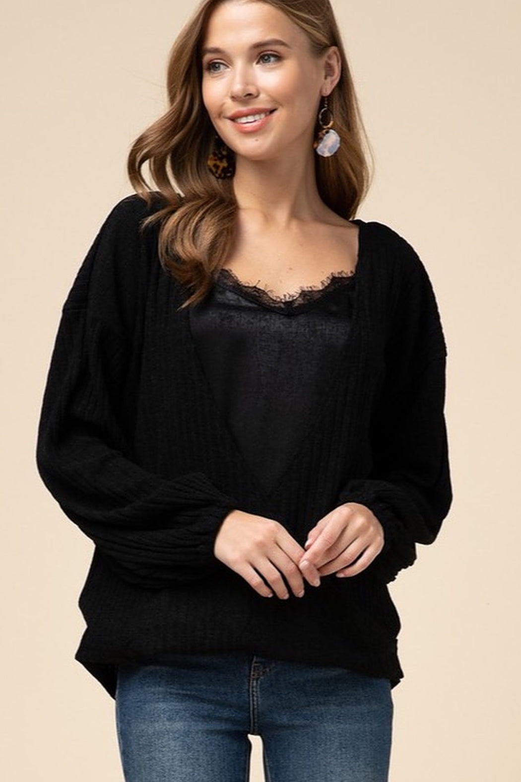 Double layer surplice top