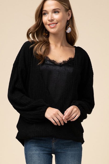 Double layer surplice top