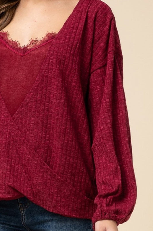 Double layer surplice top