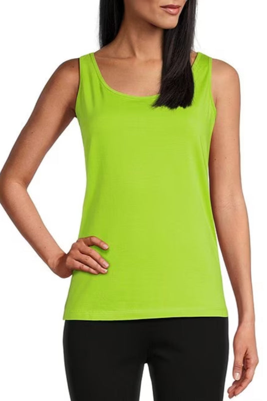Double Scoop Neck Fitted Knit Tank