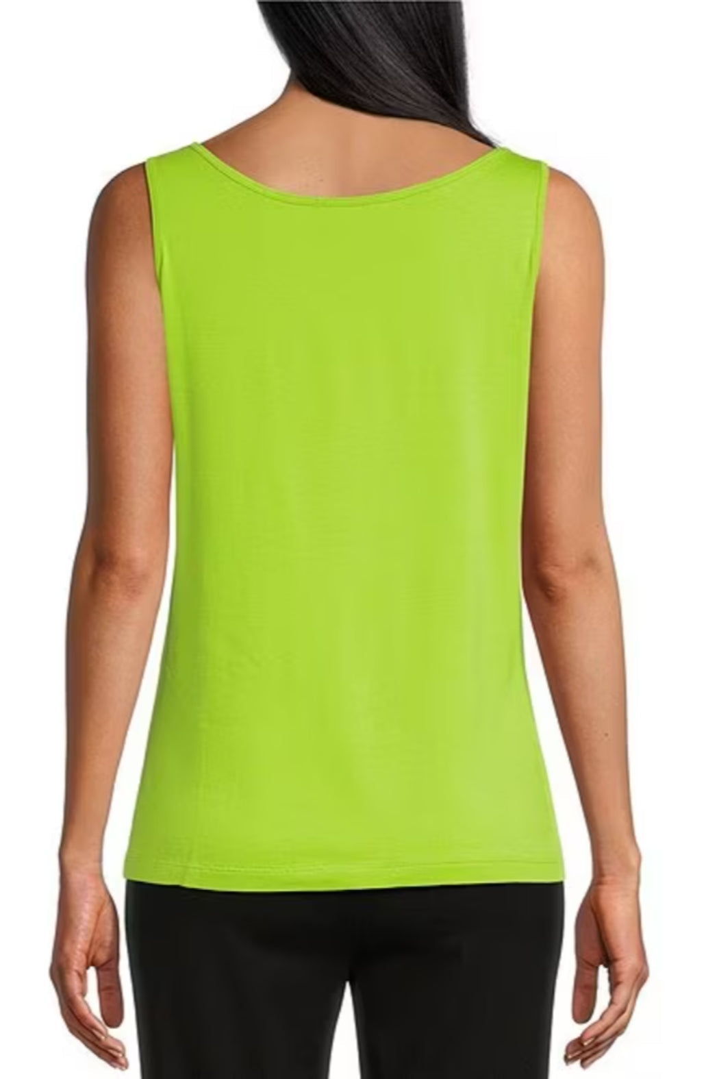 Double Scoop Neck Fitted Knit Tank