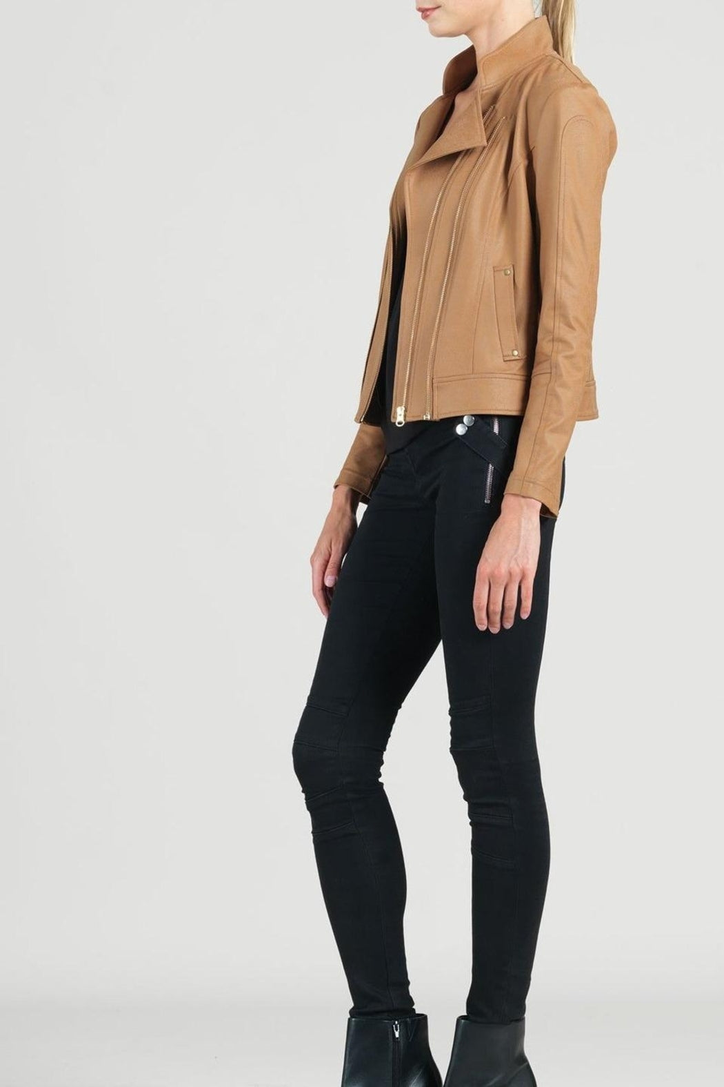 Double-Zip Leather Jacket