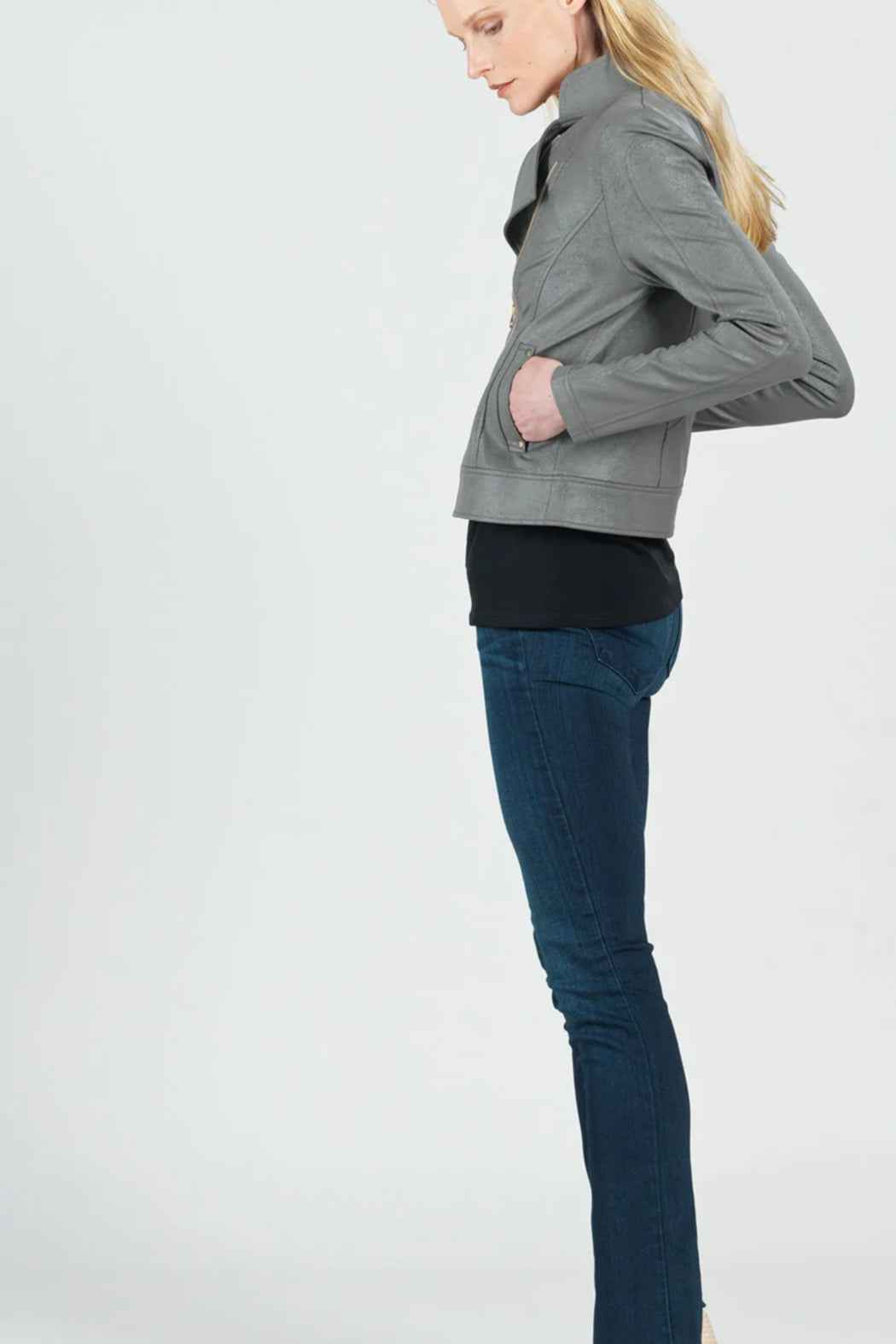 Double-Zip Leather Jacket