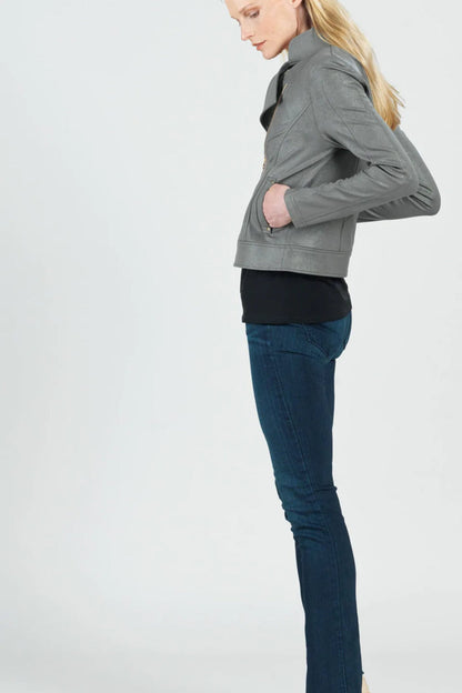 Double-Zip Leather Jacket
