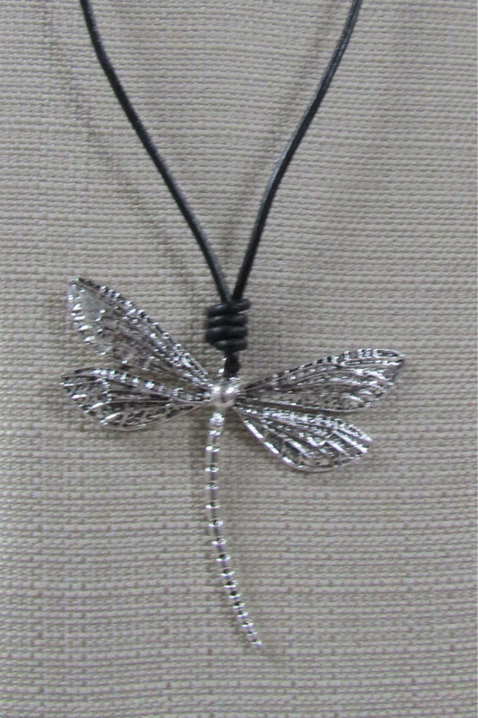 Dragonfly Drop on Black Cord