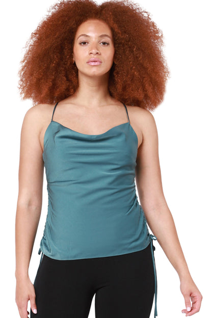 Drawstring Satin Cami