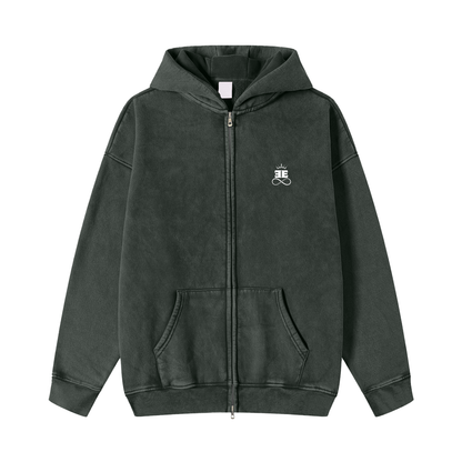ESSNTIAL ELEMNTS Unisex 360G Snow Washed Zipped Hoodie