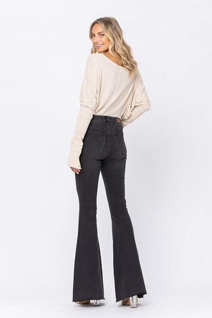 Judy Blue Black Wash High Rise Super Flare Jeans