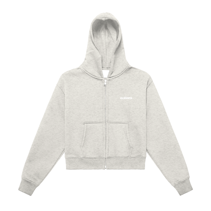 ESSNTIAL ELEMNTS Women's Fleeced Zip-Up Cropped Hoodie