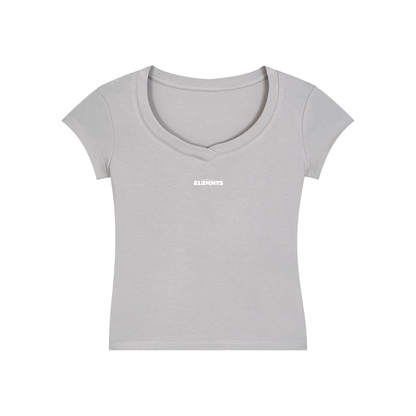 ESSNTIAL ELEMNTS Women's 215G V-Neck Thin Bodycon Tee