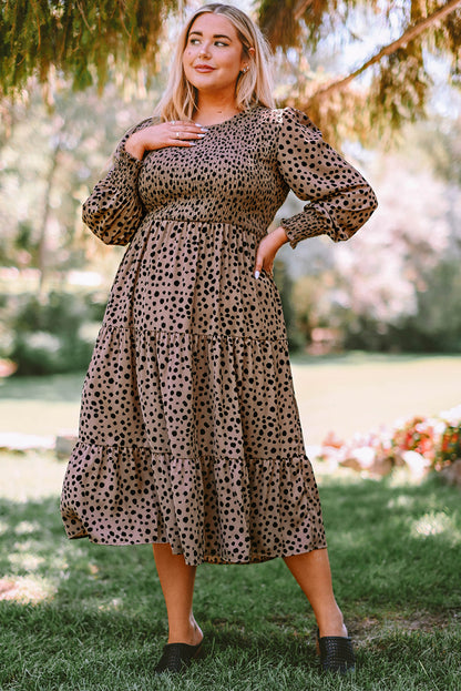 Plus Size Animal Print Smocked Tiered Dress - ONLINE EXCLUSIVE!
