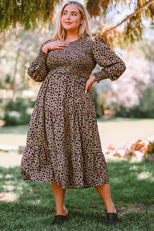 Plus Size Animal Print Smocked Tiered Dress - ONLINE EXCLUSIVE!