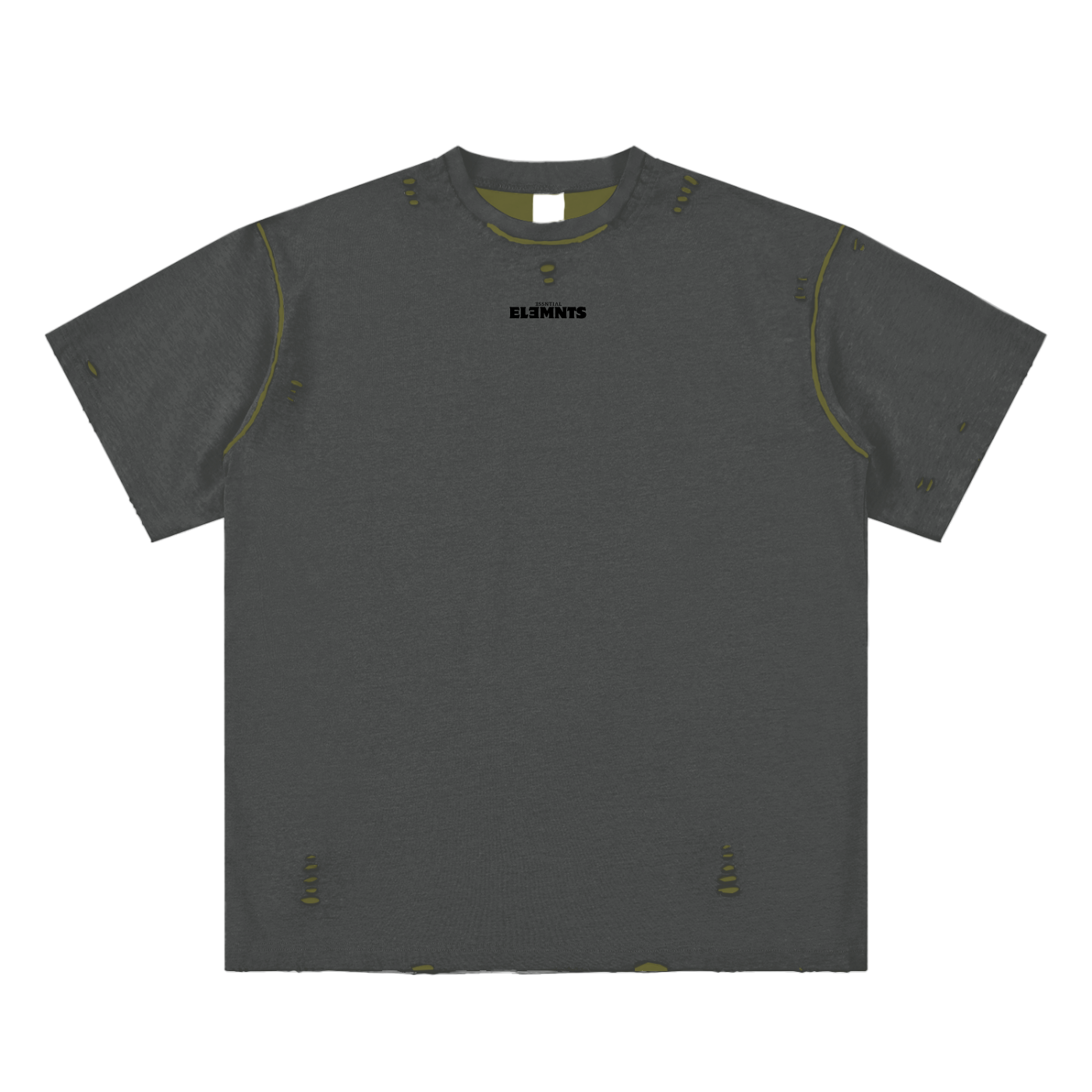 ESSNTIAL ELEMNTS Unisex Hand-frayed Reversible Tee