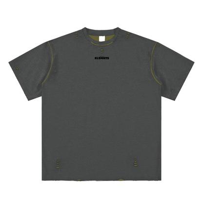ESSNTIAL ELEMNTS Unisex Hand-frayed Reversible Tee