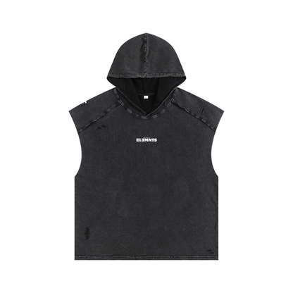 ESSNTIAL ELEMNTS Unisex 240G Snow Washed Boxy Hooded Tank Top