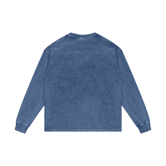 ESSNTIAL ELEMNTS Unisex 250G Acid Wash OS LS Tee