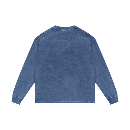 ESSNTIAL ELEMNTS Unisex 250G Acid Wash OS LS Tee