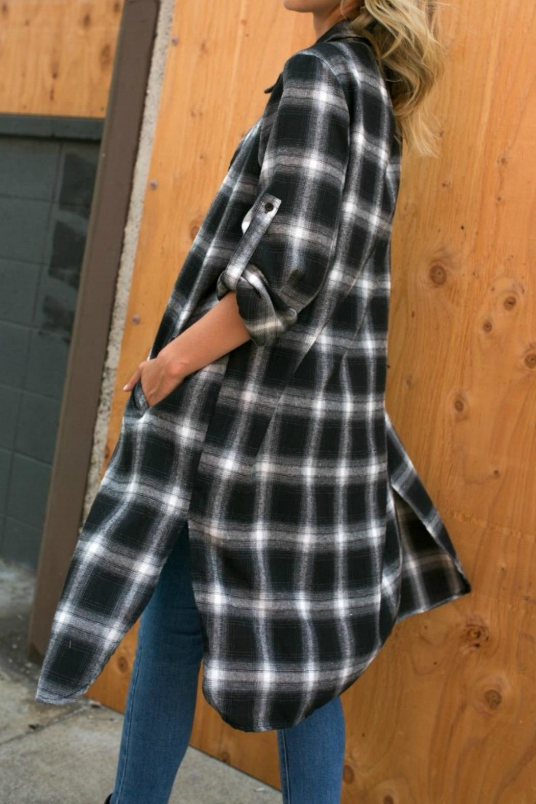 Plaid Side Pocket Top