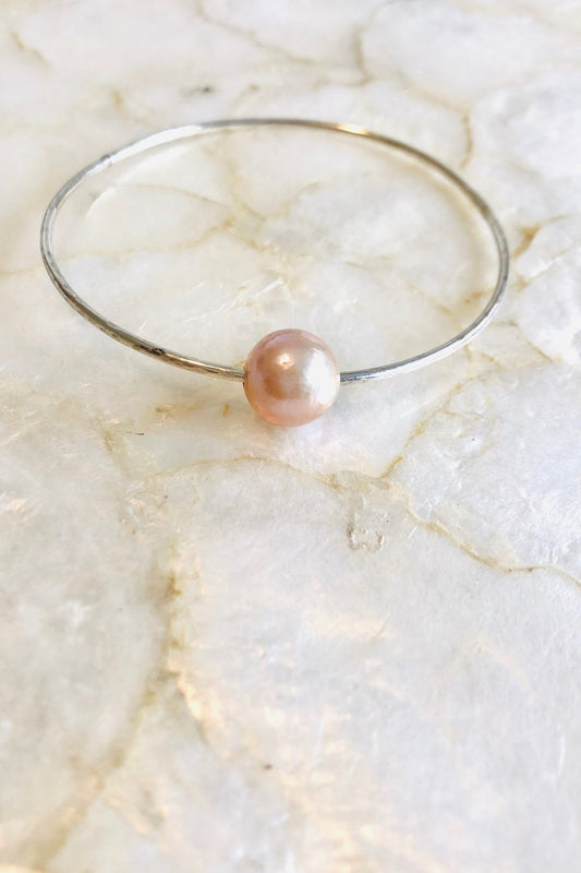 Edison Pearl Bangle - Sterling Silver