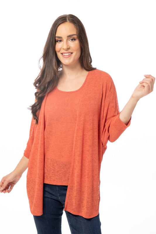 Elbow length dolman sleeve cardigan - NAVY ONLY