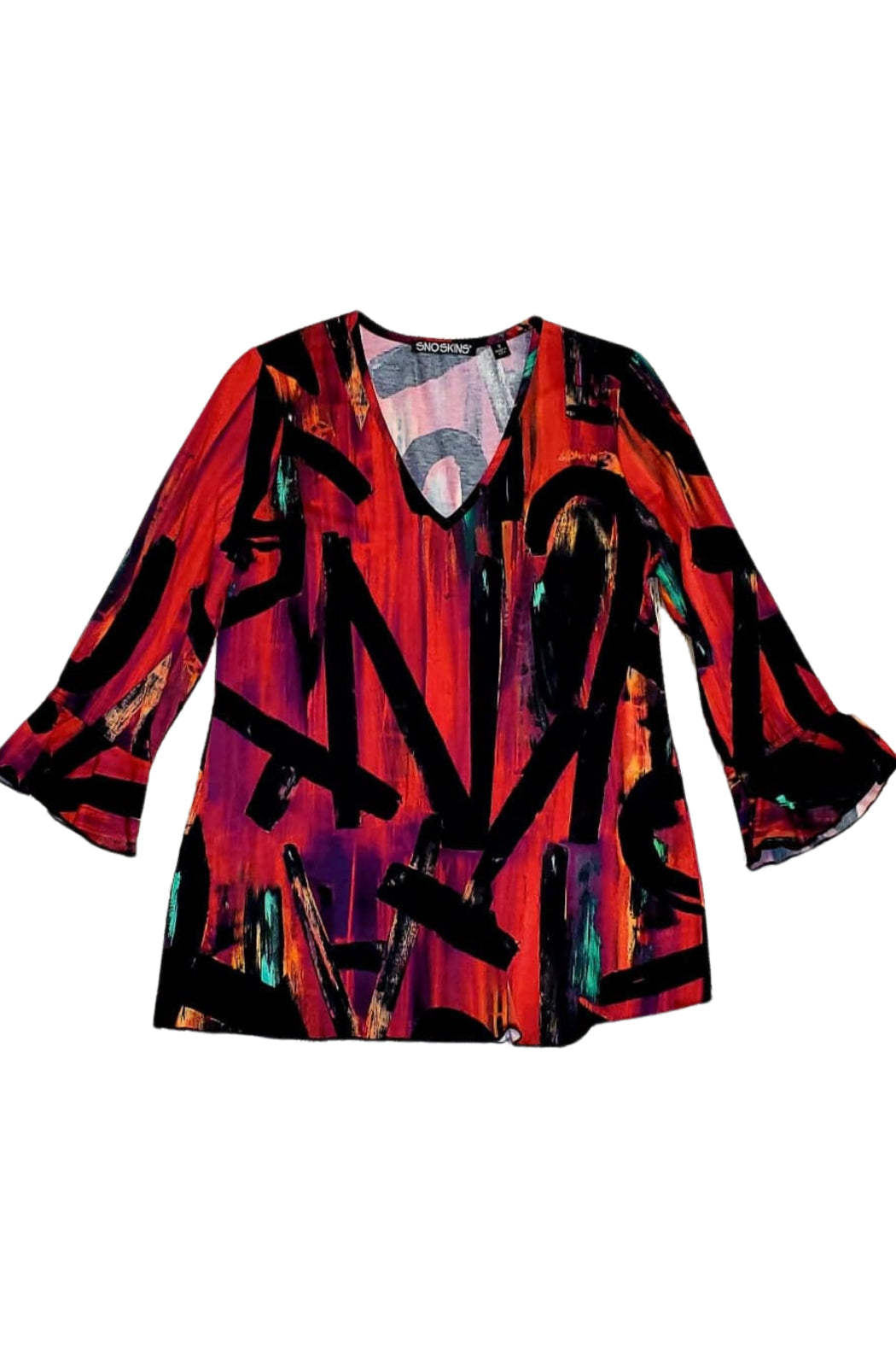 V-Neck  Print Top