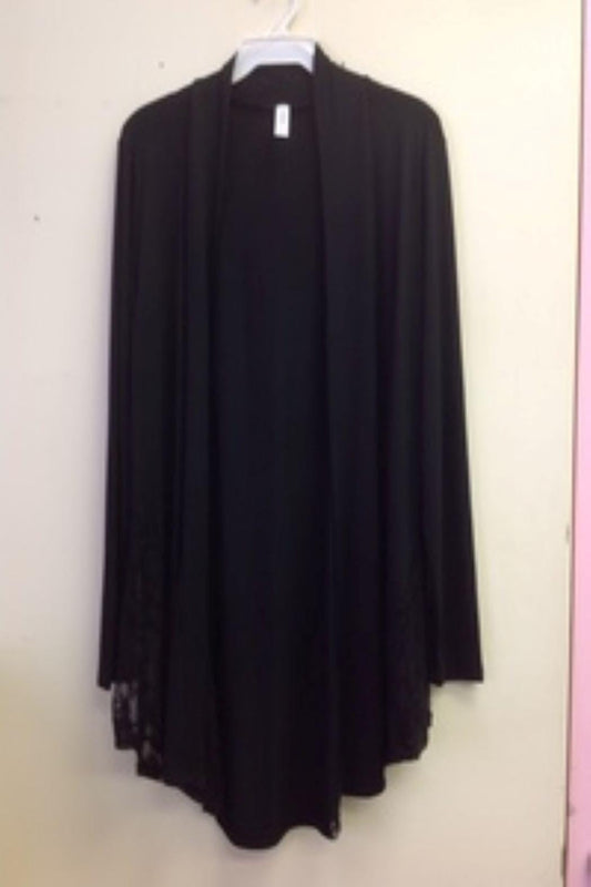 Plus-Size Black-Lace Cardigan